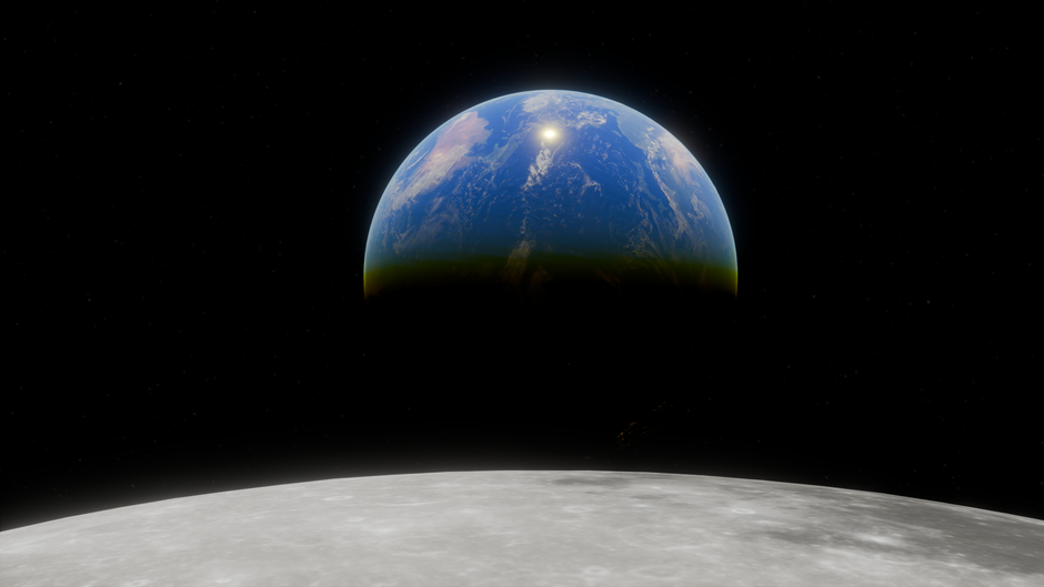 Vista da Terra a partir da órbita lunar durante missão espacial