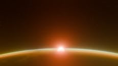 Spectacular Sunrise Over the Planet Horizon