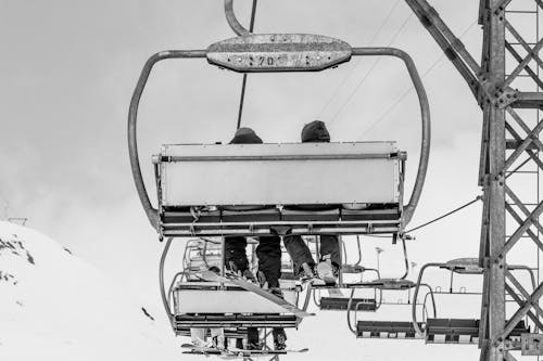 Grayscale Photography of Cable Car