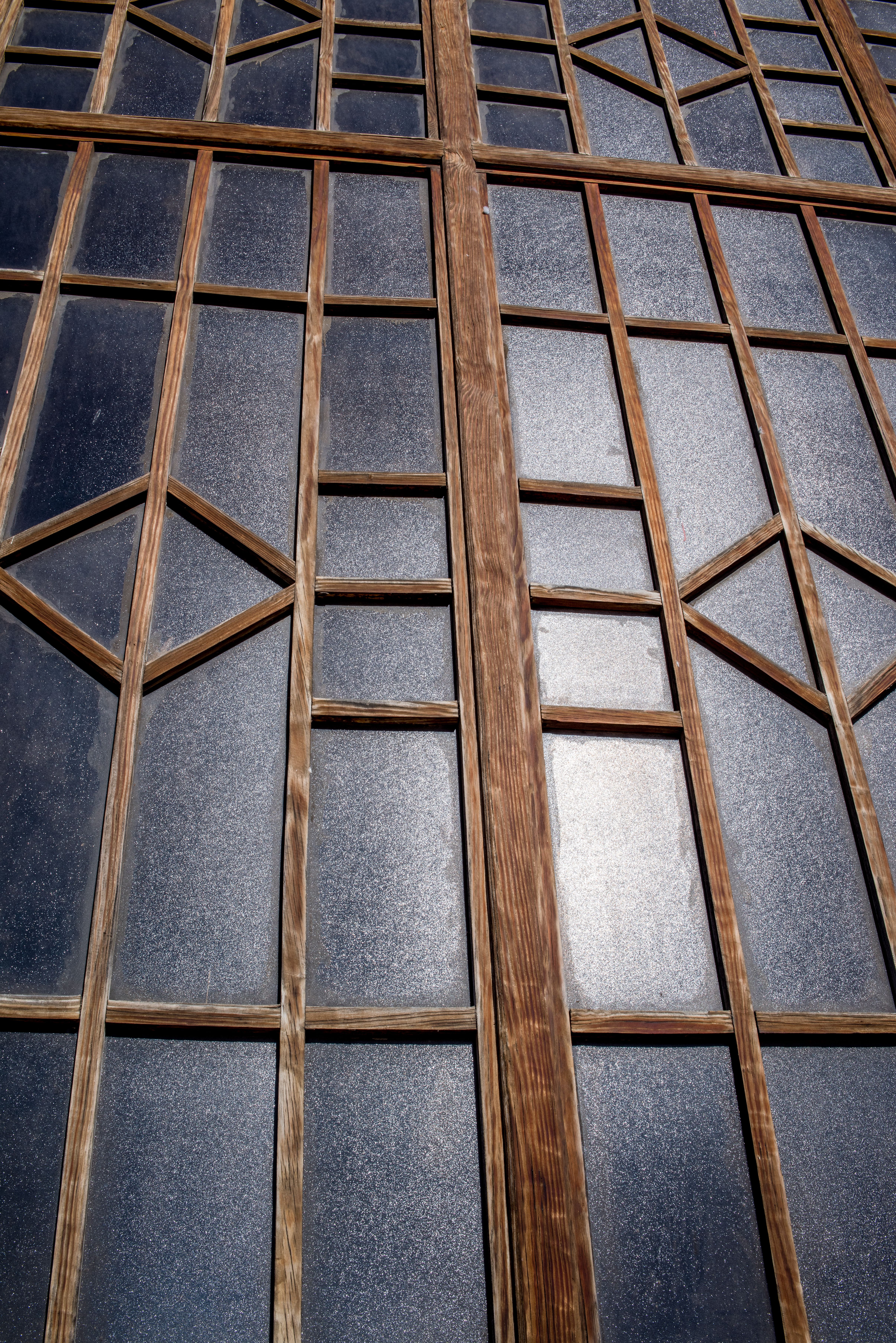 Geometric Pattern on Vintage Glass Window · Free Stock Photo
