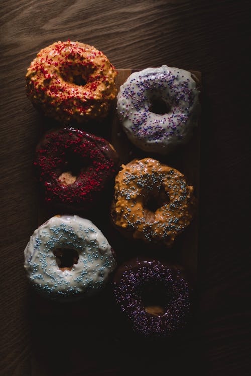 Bovenaanzicht Foto Van Donuts