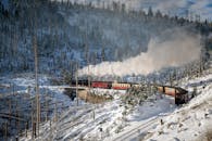 Historic Steam Train in Winter Wonderland