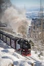 Steam Locomotive in Winter Landscape, Wernigerode