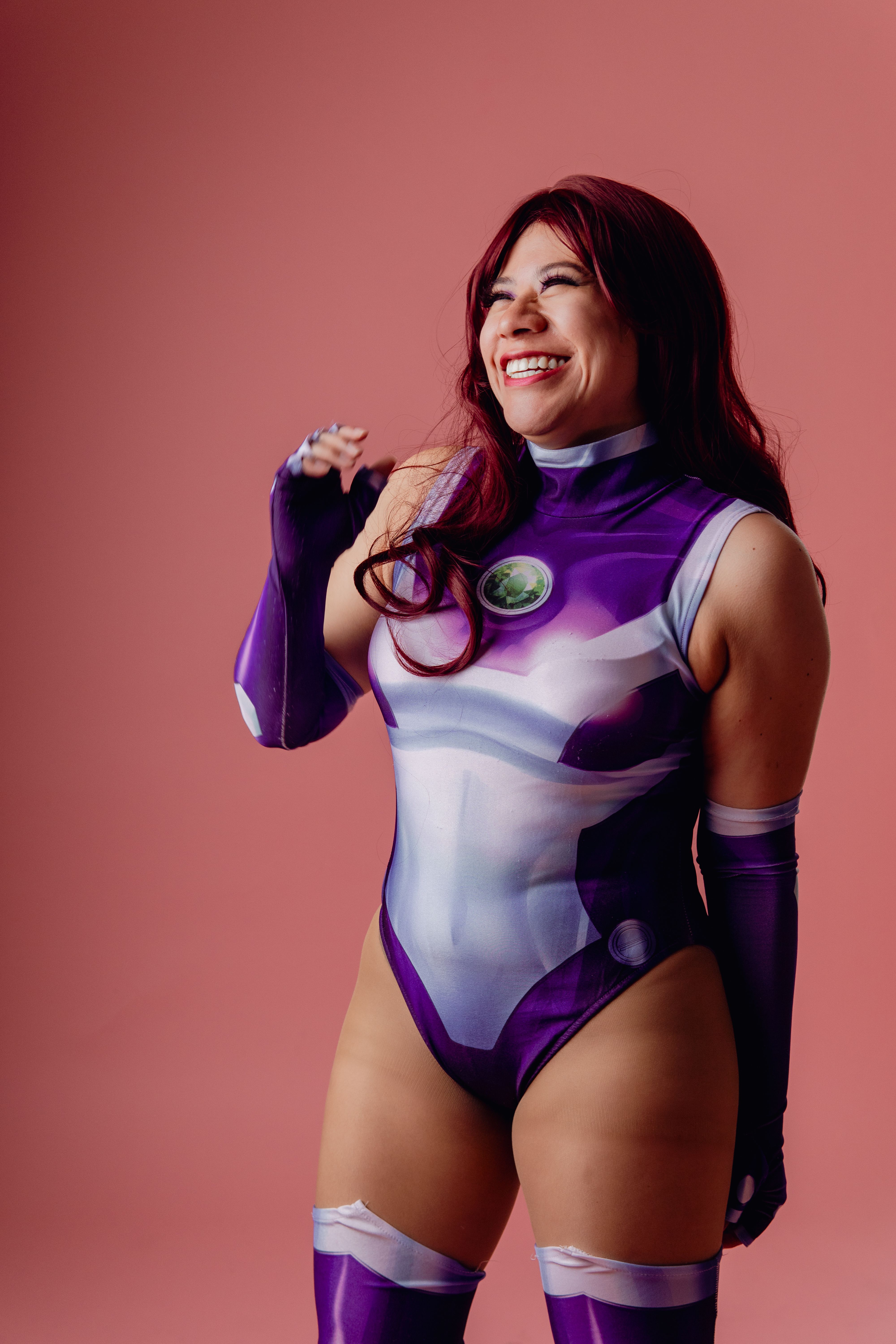 Vibrant Cosplay Portrait of a Smiling Woman · Free Stock Photo