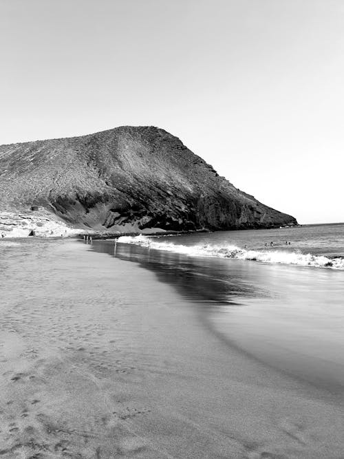 Monochrome Photo Of Seashore