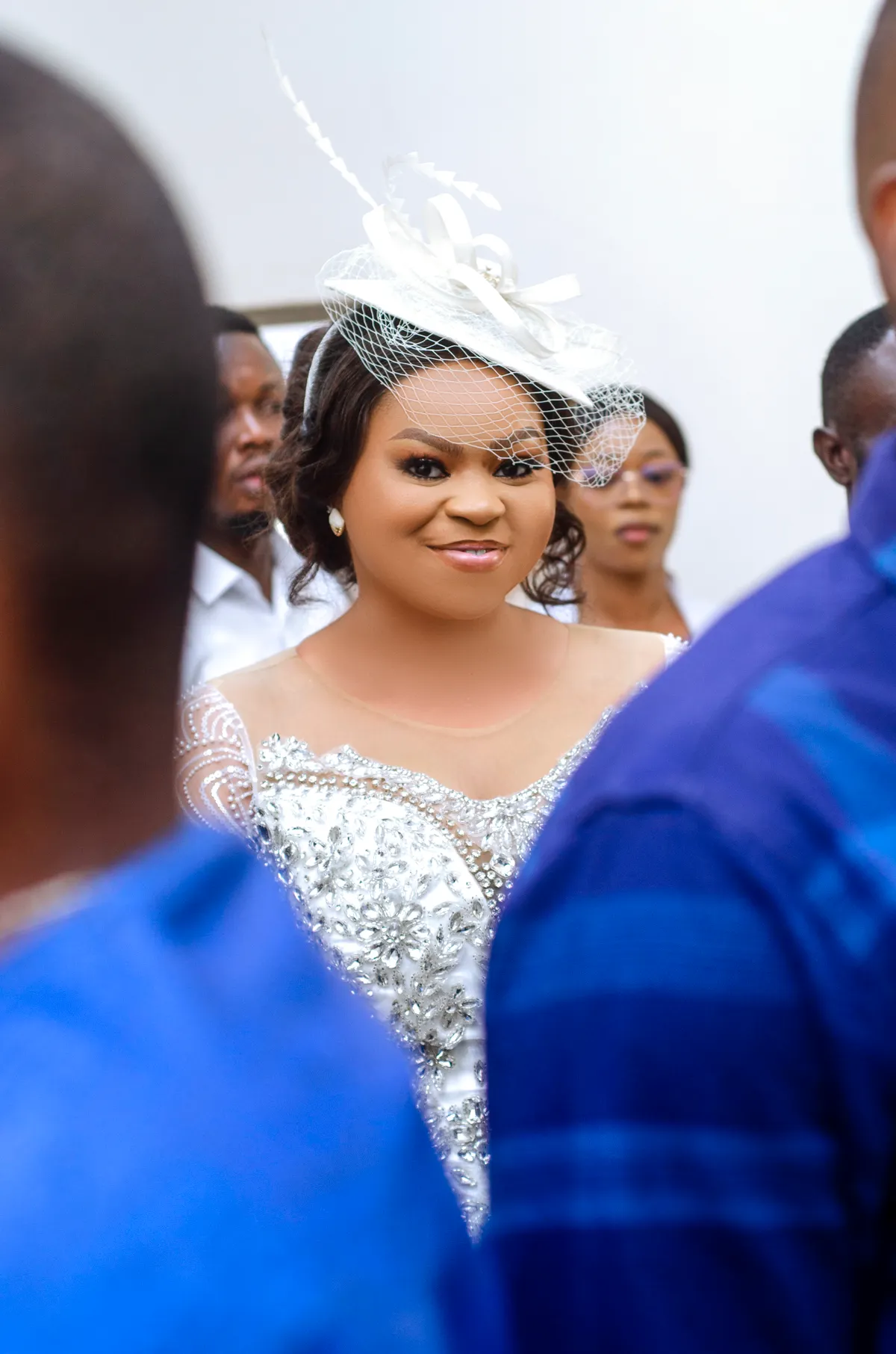 Bride in white dress at ceremony