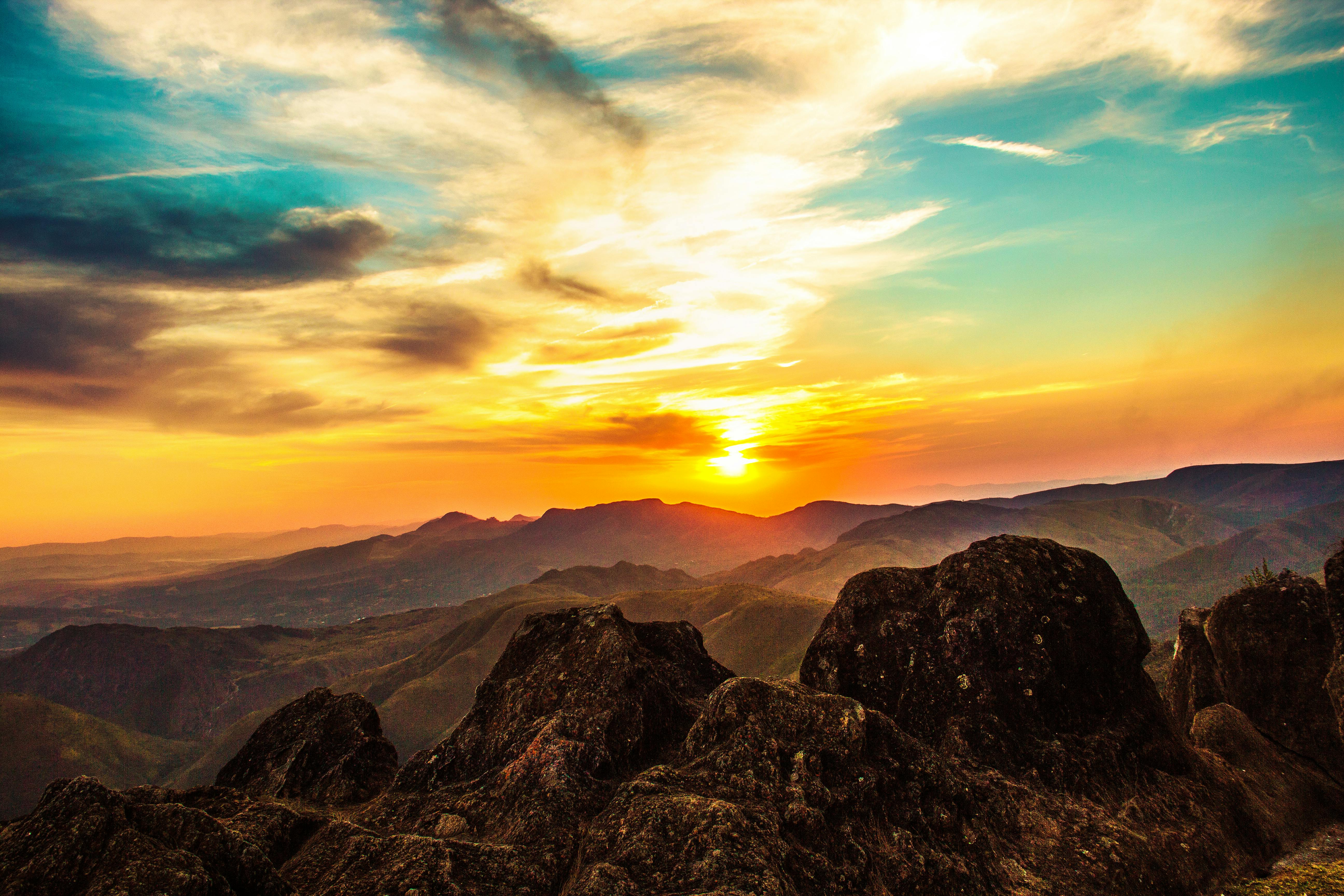 Brown Rocky Mountain during Sunset · Free Stock Photo