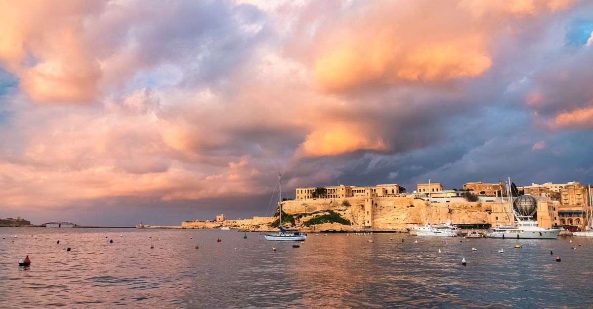 Sunset View Of Valletta s Waterfront In Malta Free Stock Photo Sunset View Of Valletta s Waterfront In Malta Free Stock Photo
