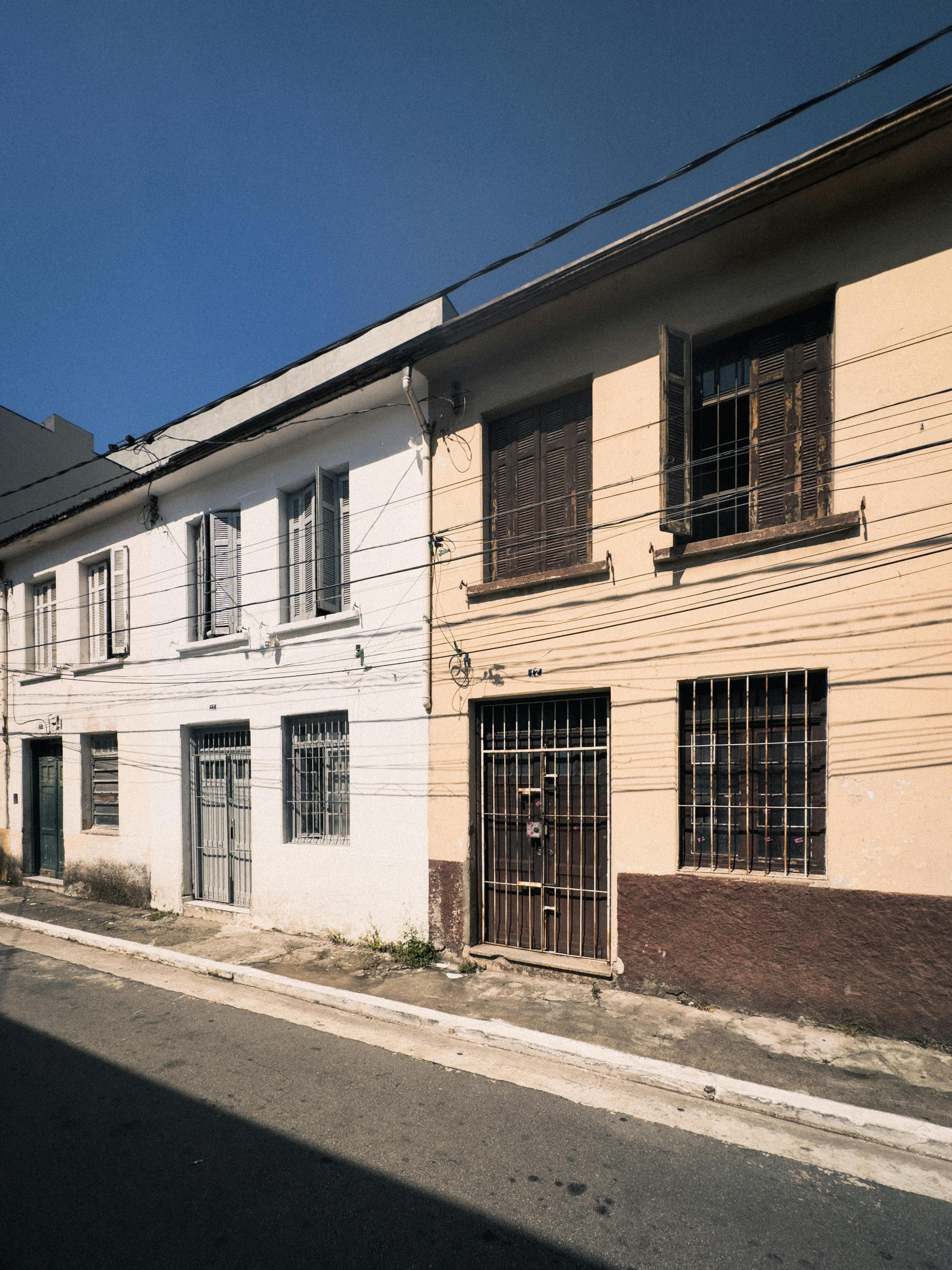 urban residential street with historic buildings
