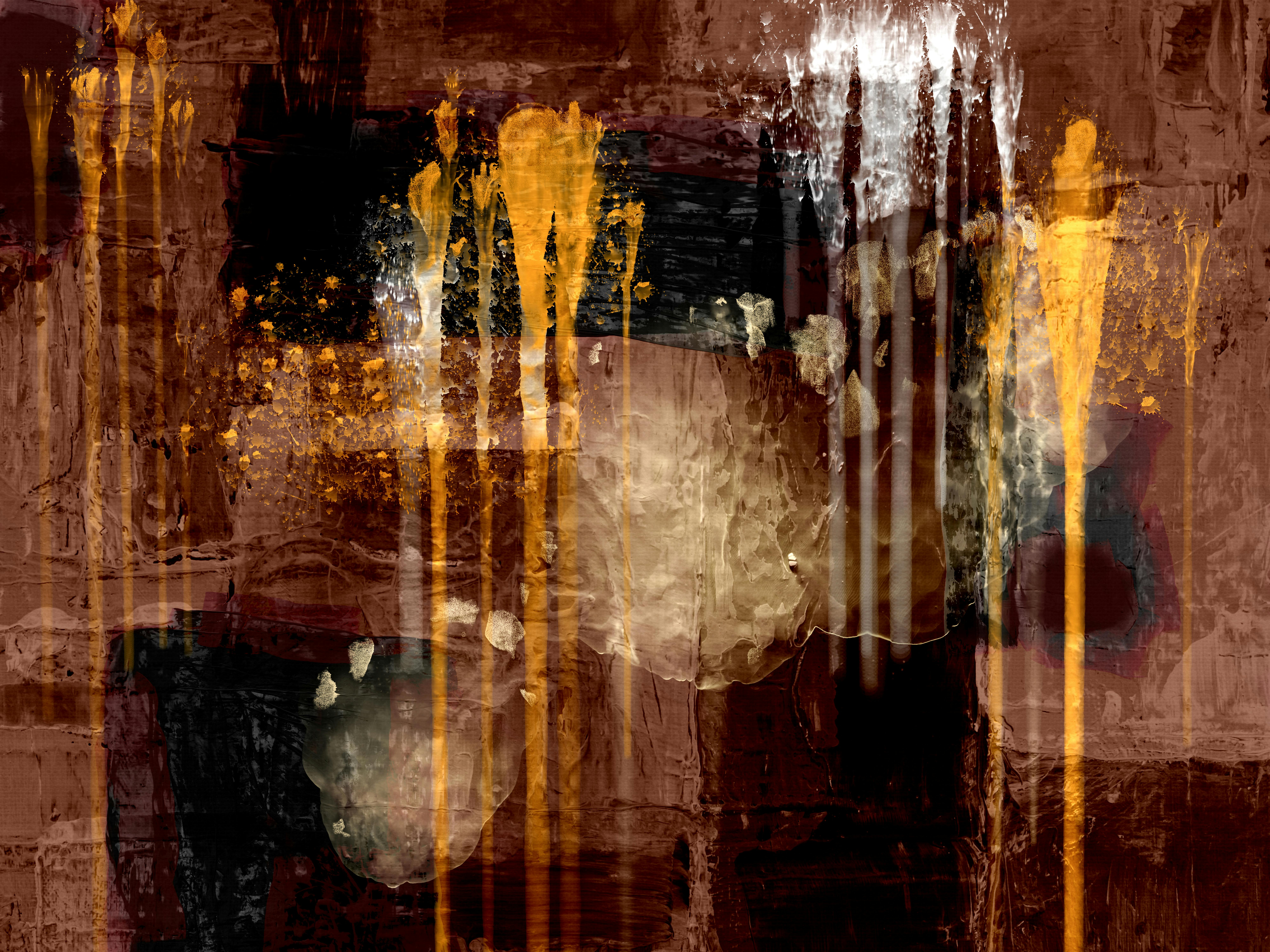 bezplatná Dynamická abstraktní malba s výraznými zemitými barvami a výraznými tahy štětcem. Základová fotografie