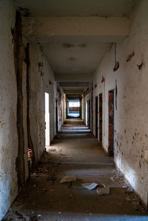 Free Discover the haunting atmosphere of an abandoned corridor in Ohrid, North Macedonia. Stock Photo