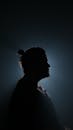 Moody Silhouette of a Man in Profile View