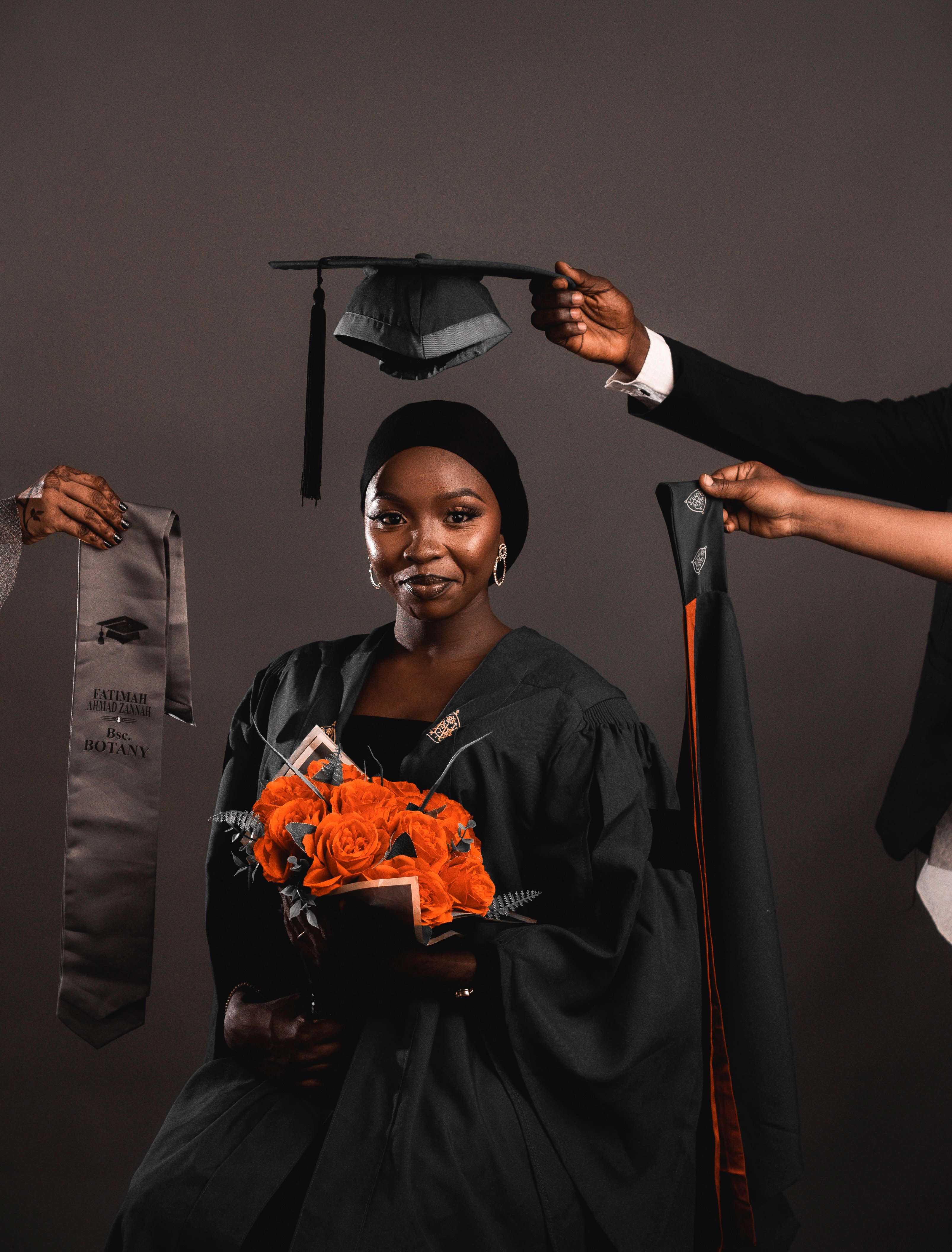 Graduation Portrait with Cap and Gown Ceremony · Free Stock Photo