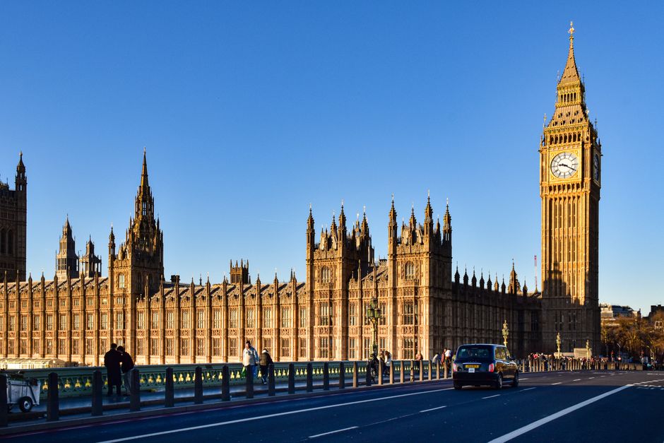 Big Ben and Westminster Palace with blue sky in London, UK - iconic architecture