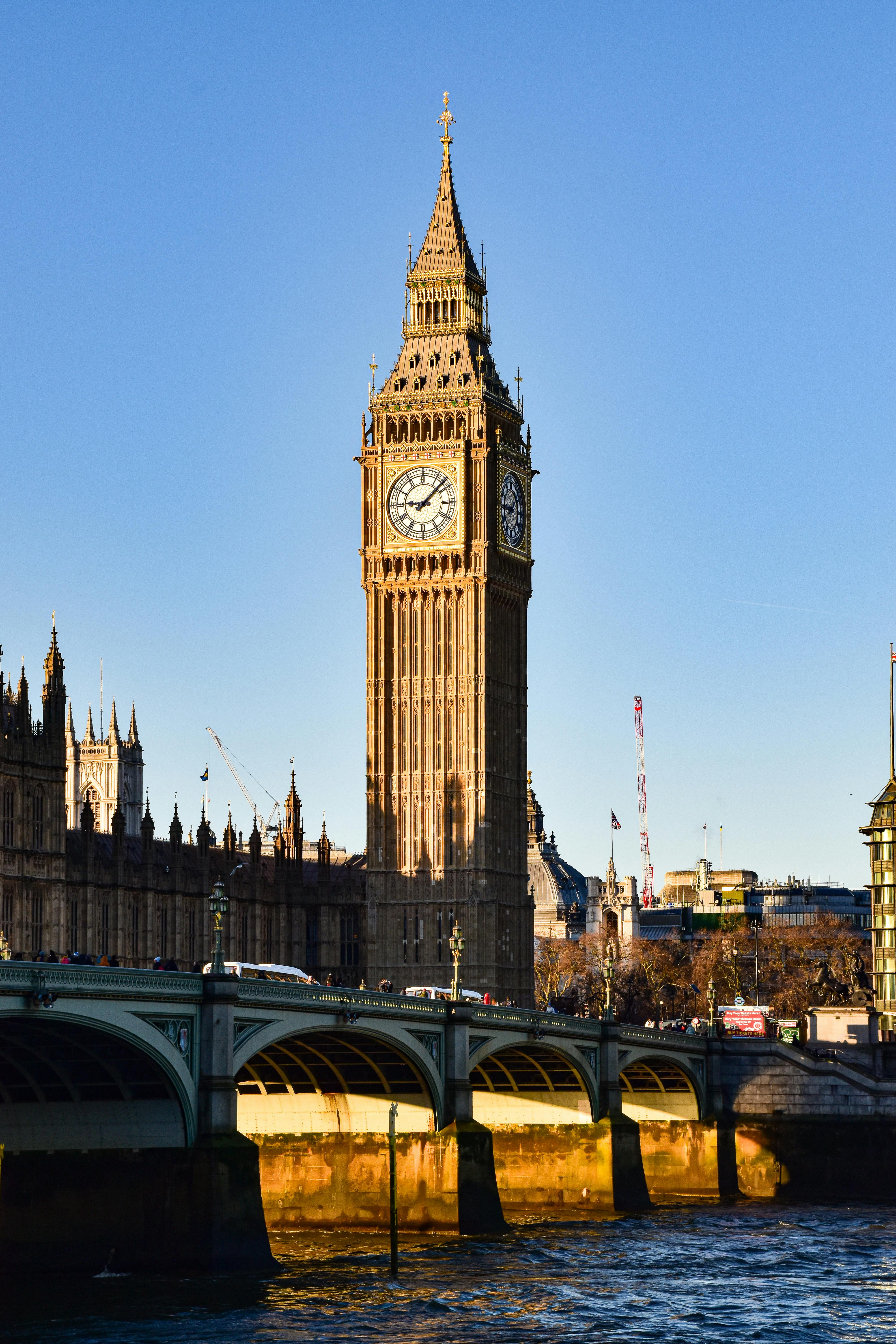 View of Flags and the Big Ben in London, England, UK · Free Stock