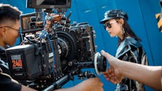 户外电影片场专业视频制作的特写设置