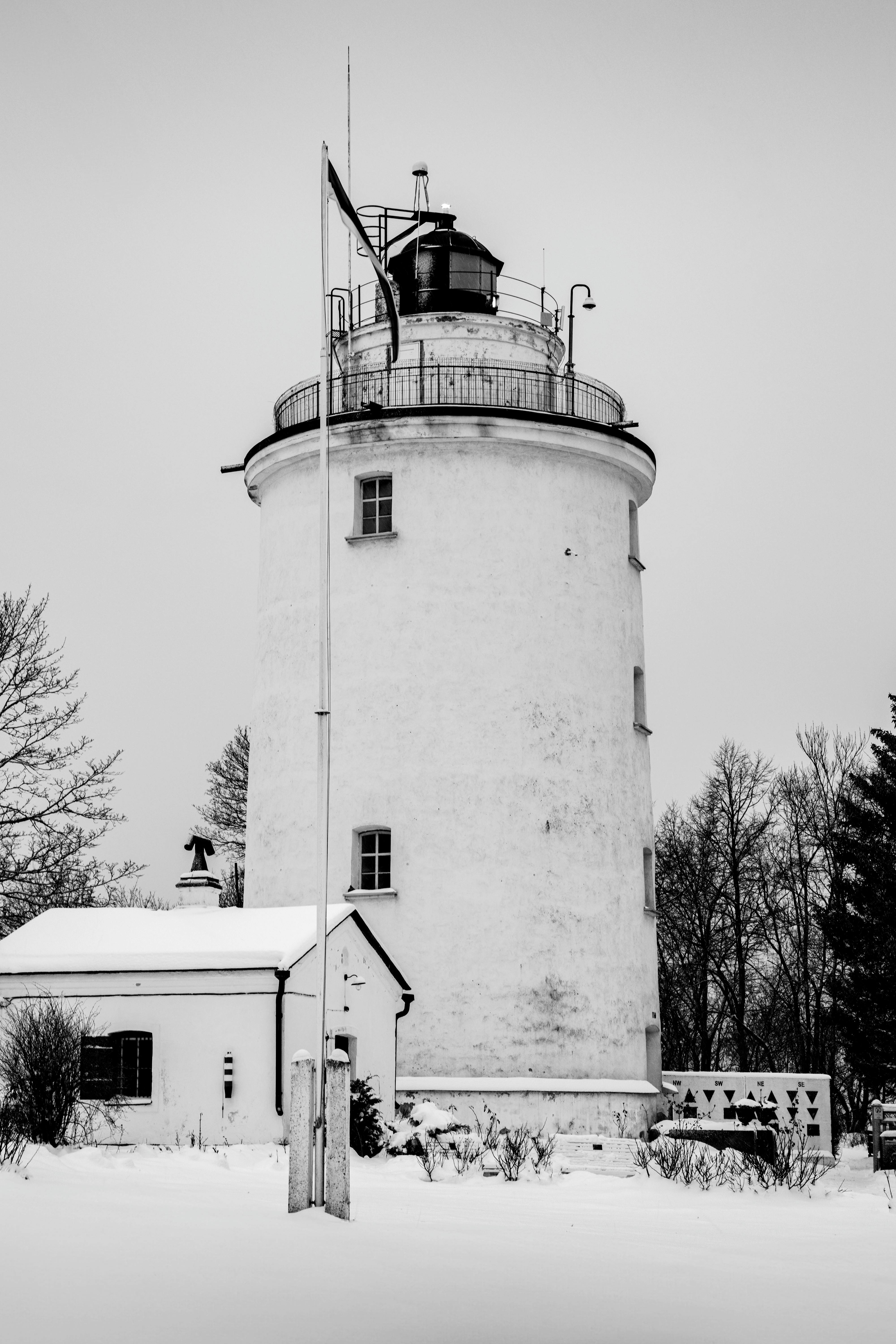 suurupi lighthouse in winter snow