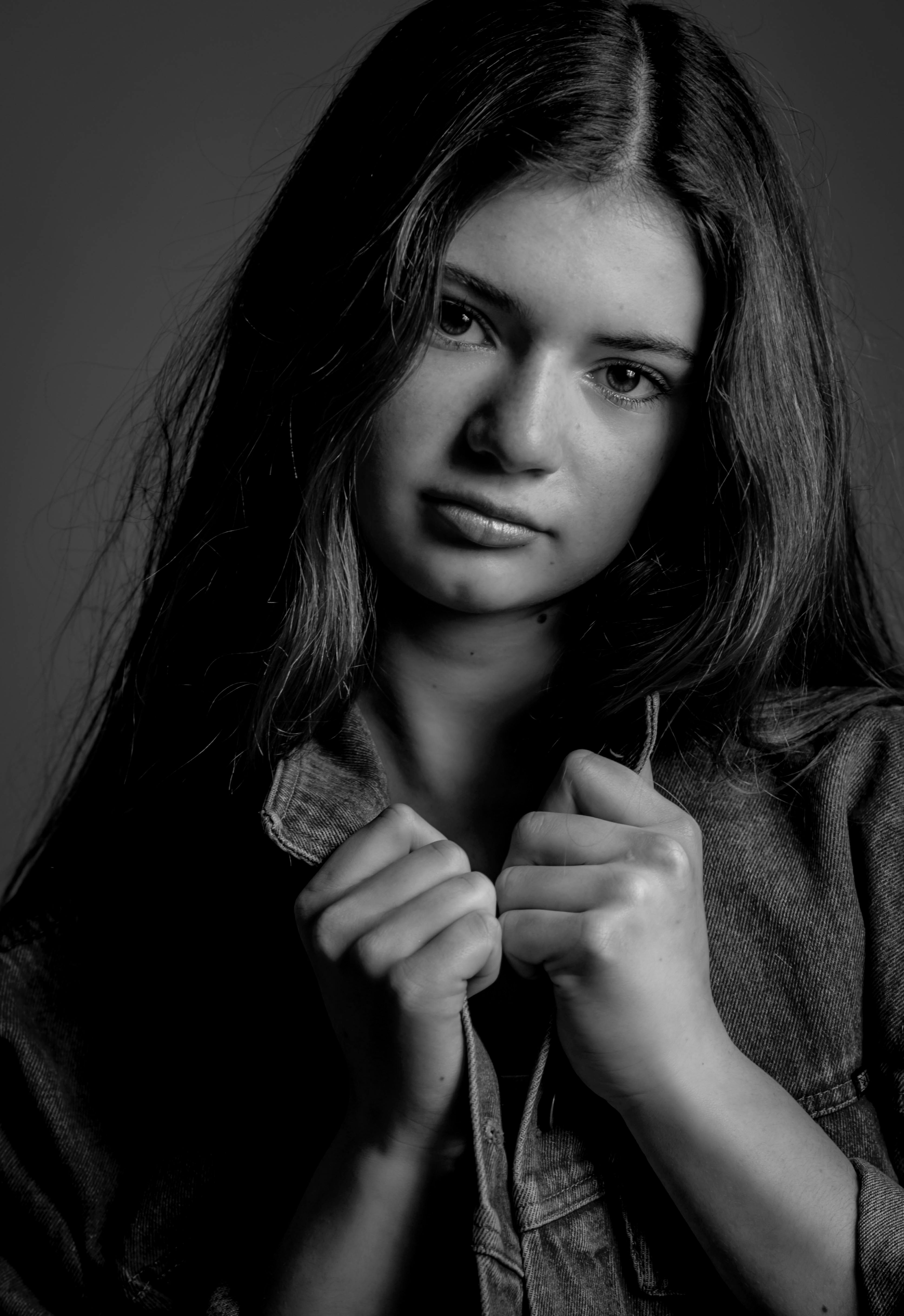 Moody Black and White Portrait of a Young Woman · Free Stock Photo