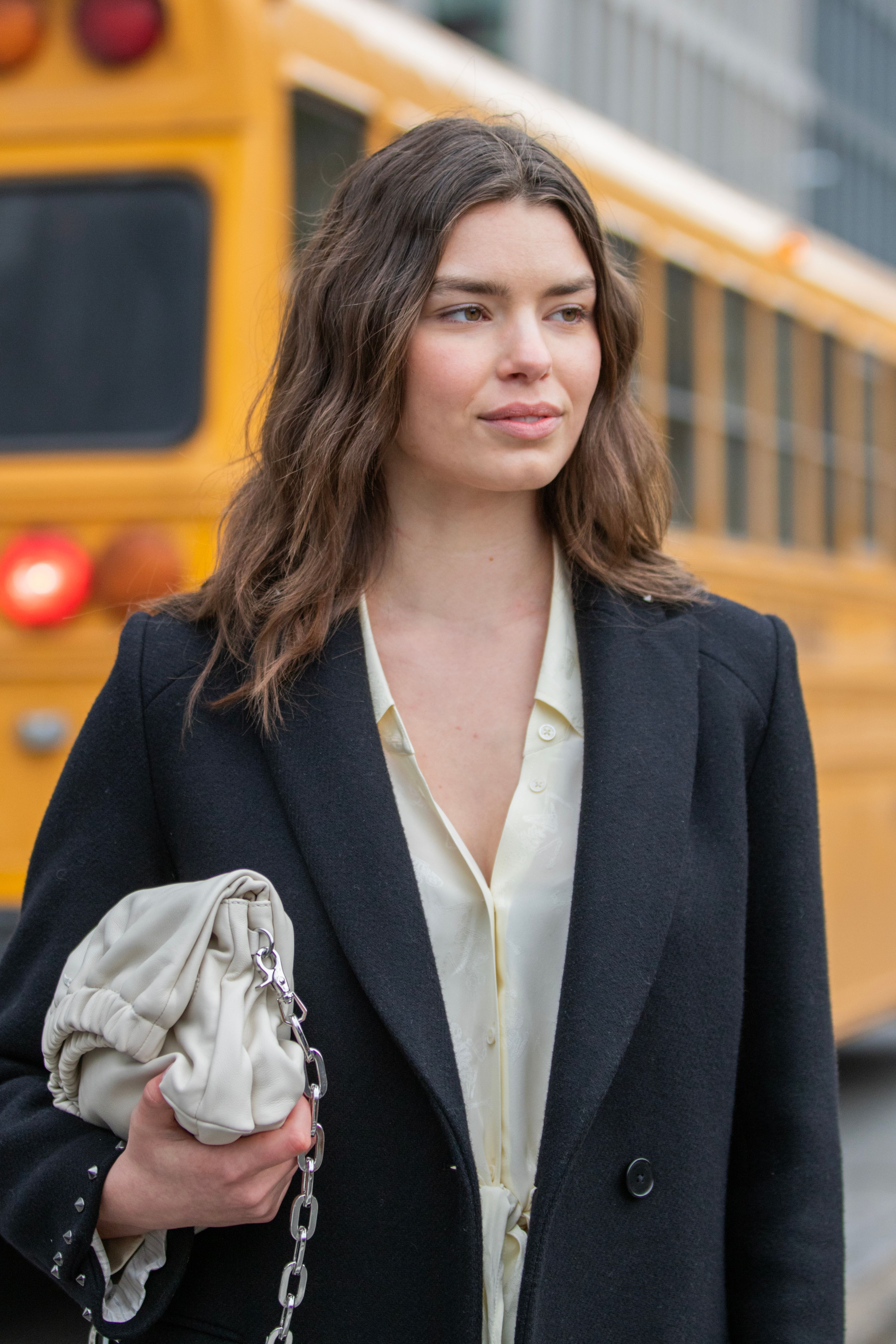 Stylish Woman in Black Coat on New York Street · Free Stock Photo