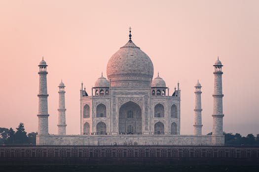 Image shows upgraded Taj Mahal security measures, including a new anti-drone system to protect this iconic Indian monument.