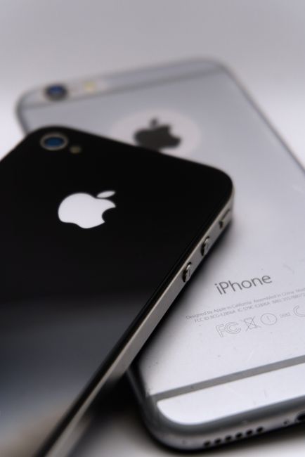 iPhone smartphones with Apple logo