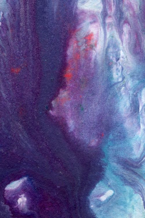 Free Abstract art featuring swirling purple and blue acrylic paint with vibrant accents. Stock Photo