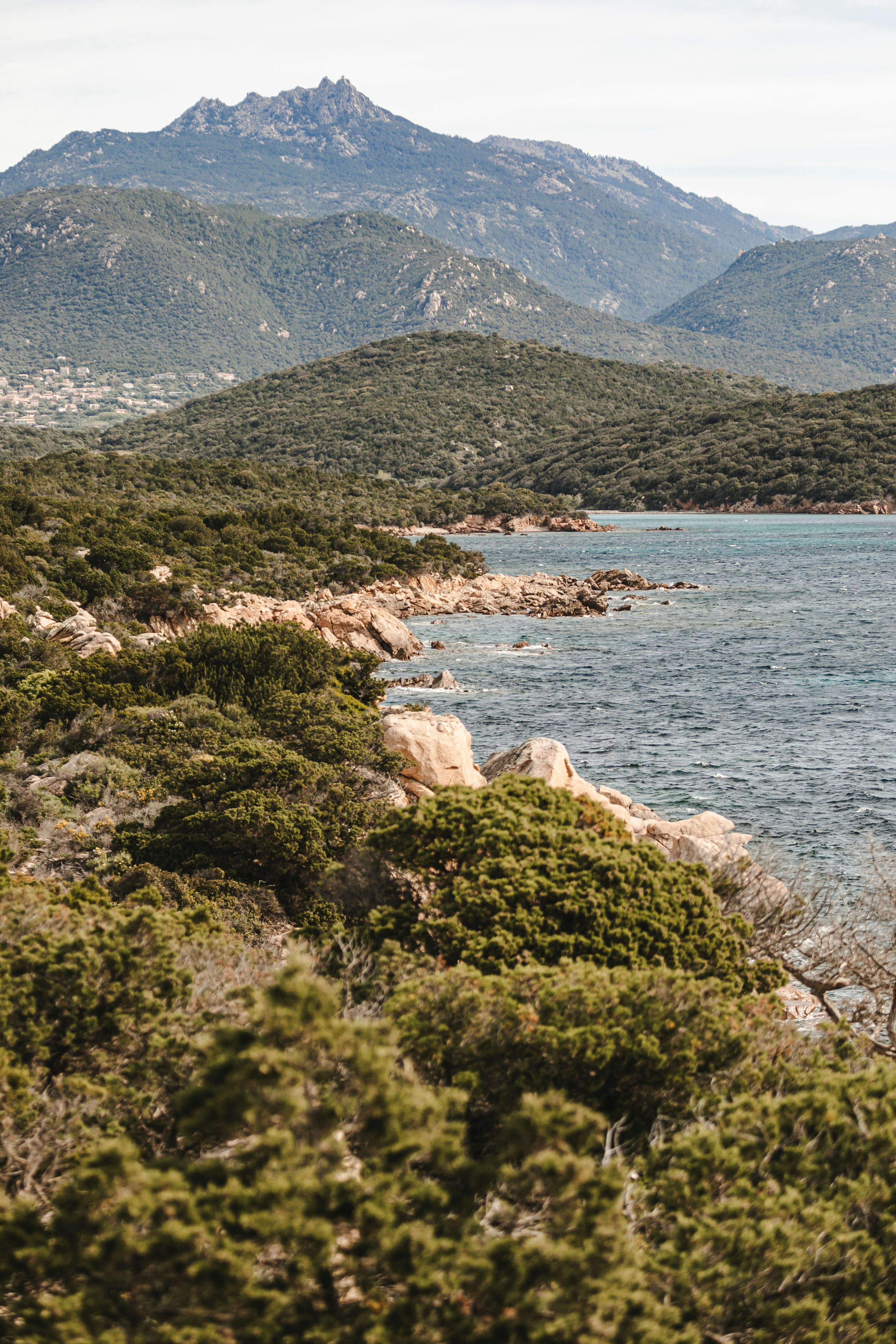 Explore the beautiful French mountainous coastline with lush greenery and clear waters.