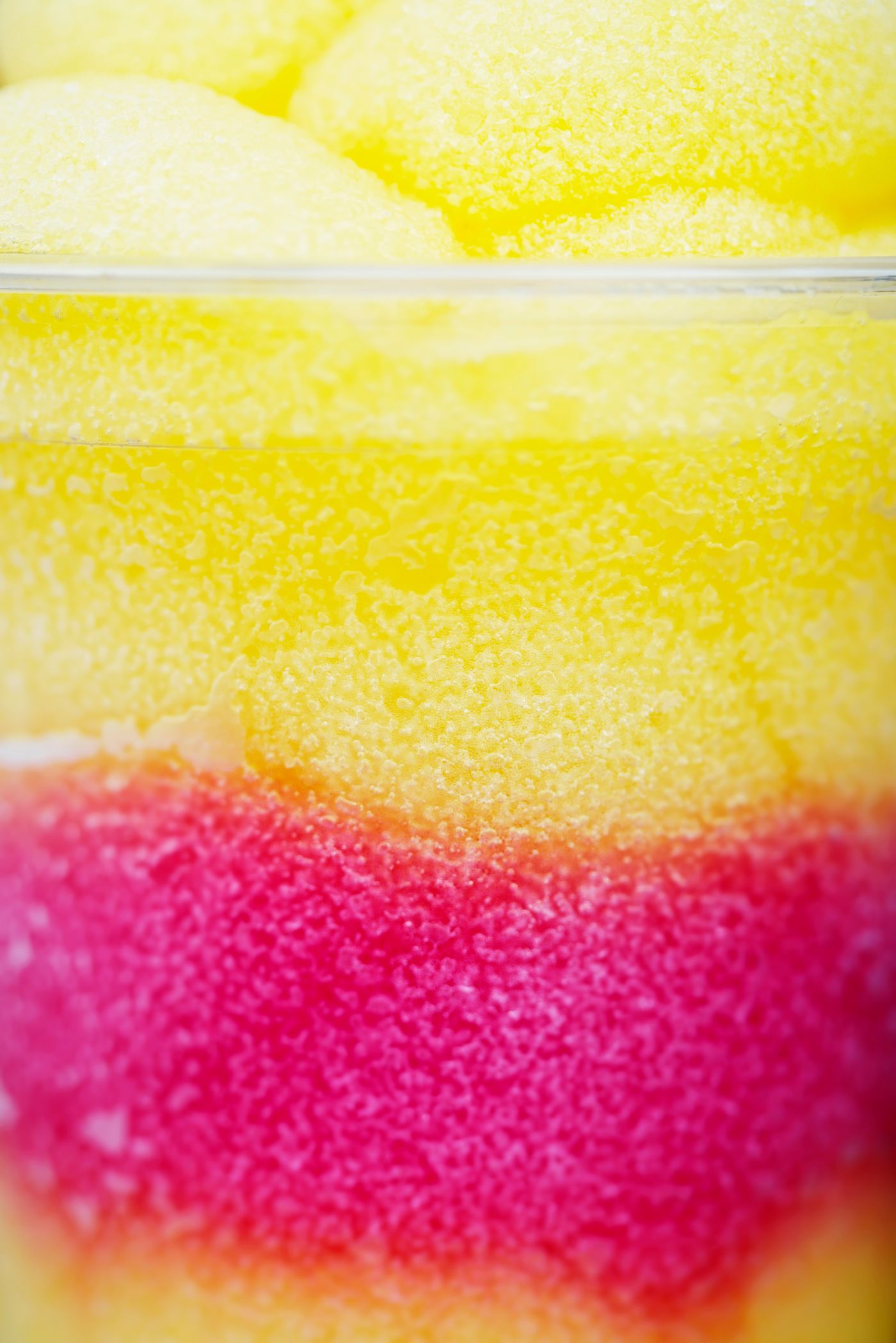 Colourful frozen slushie