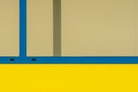 Minimalist Window Facade with Bold Colors