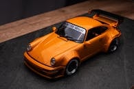 Vibrant Orange Model of Classic Sports Car