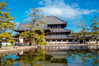 Todaiji Temple Reflected in Calm Pond in Nara