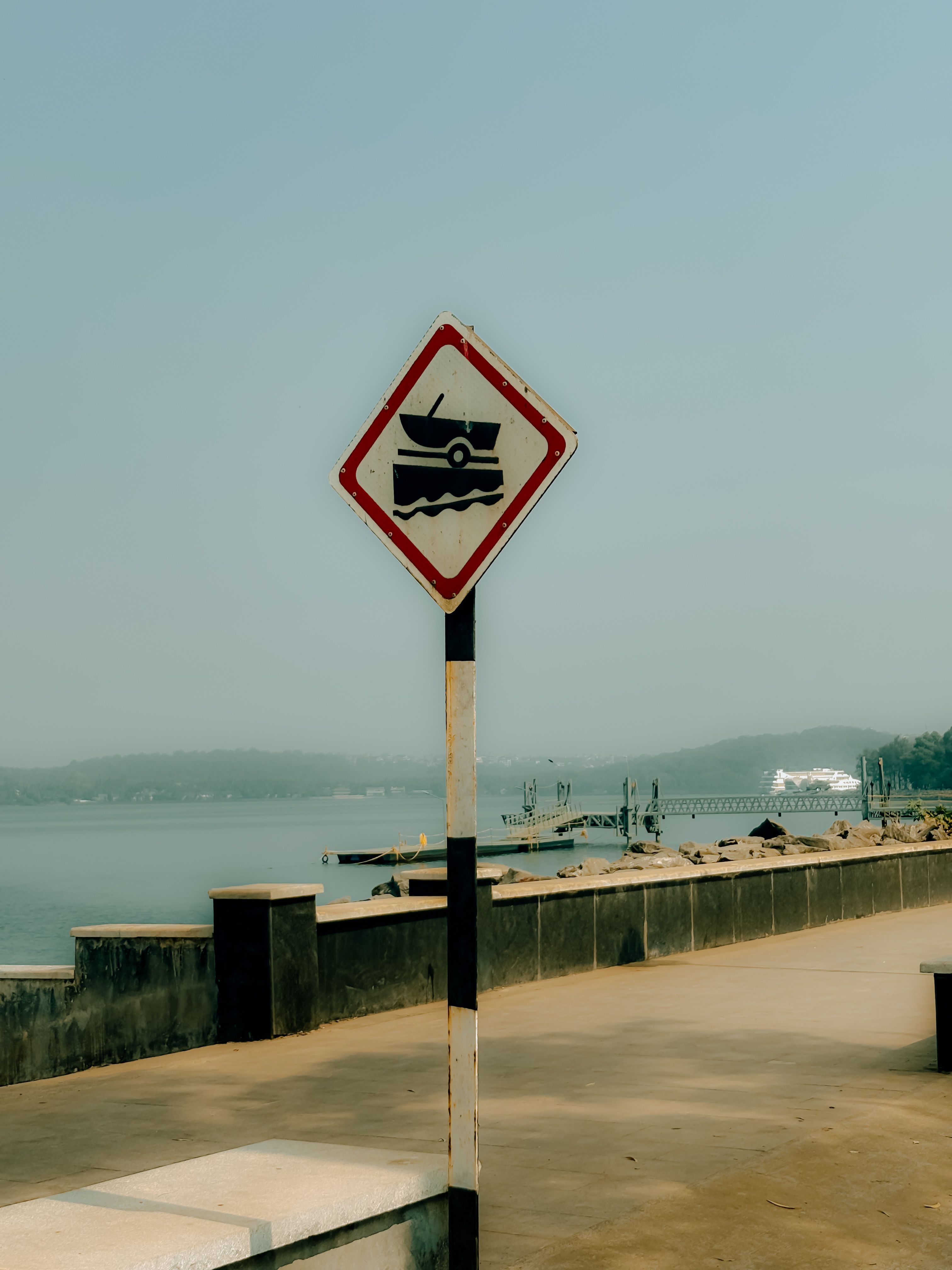 Warning Sign by River in Panaji, Goa · Free Stock Photo