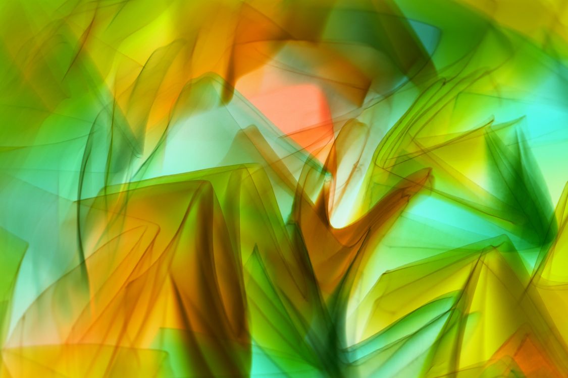 Vibrant Abstract Art with Green and Orange Hues ยท Free Stock Photo