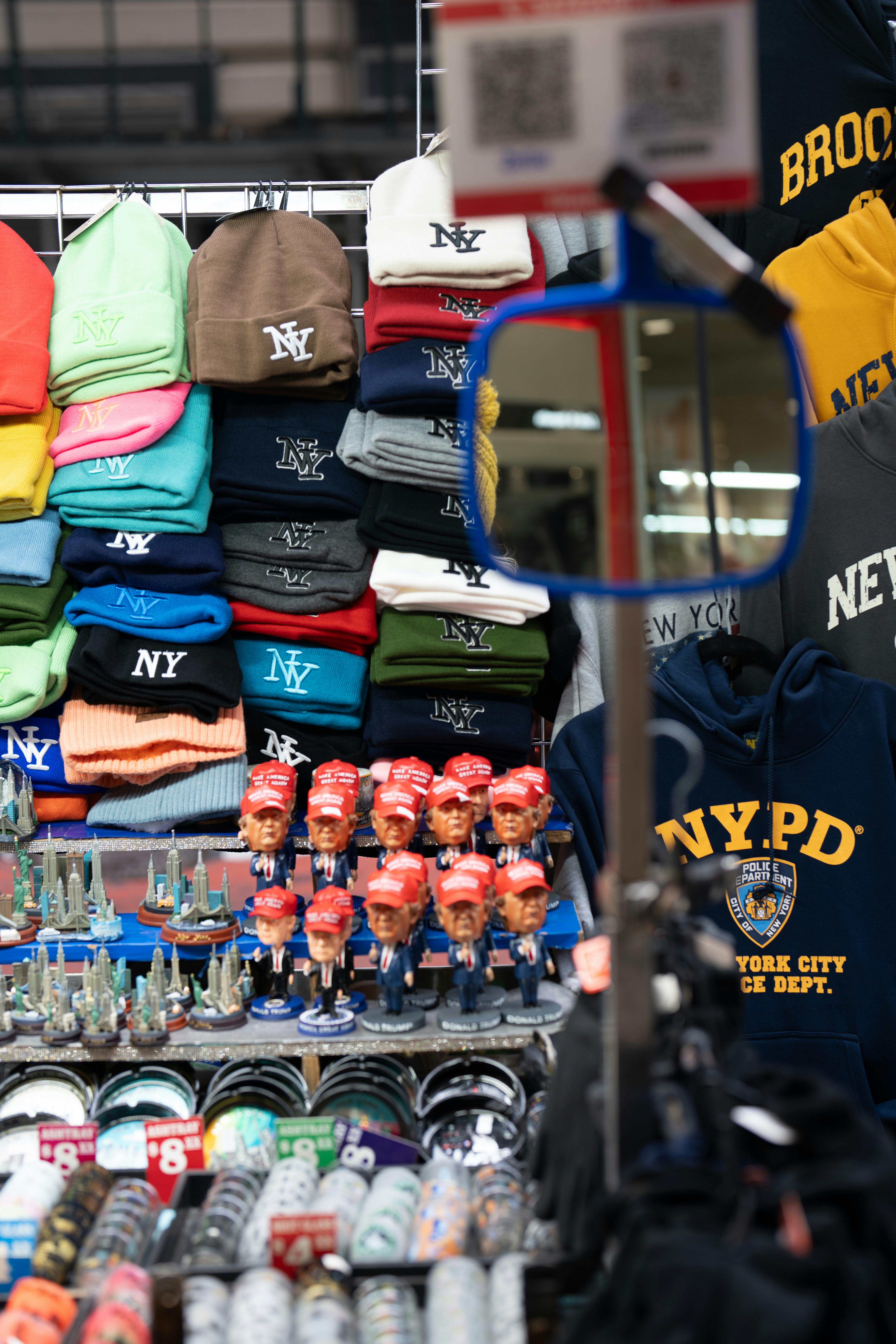 colorful nyc souvenir stall display