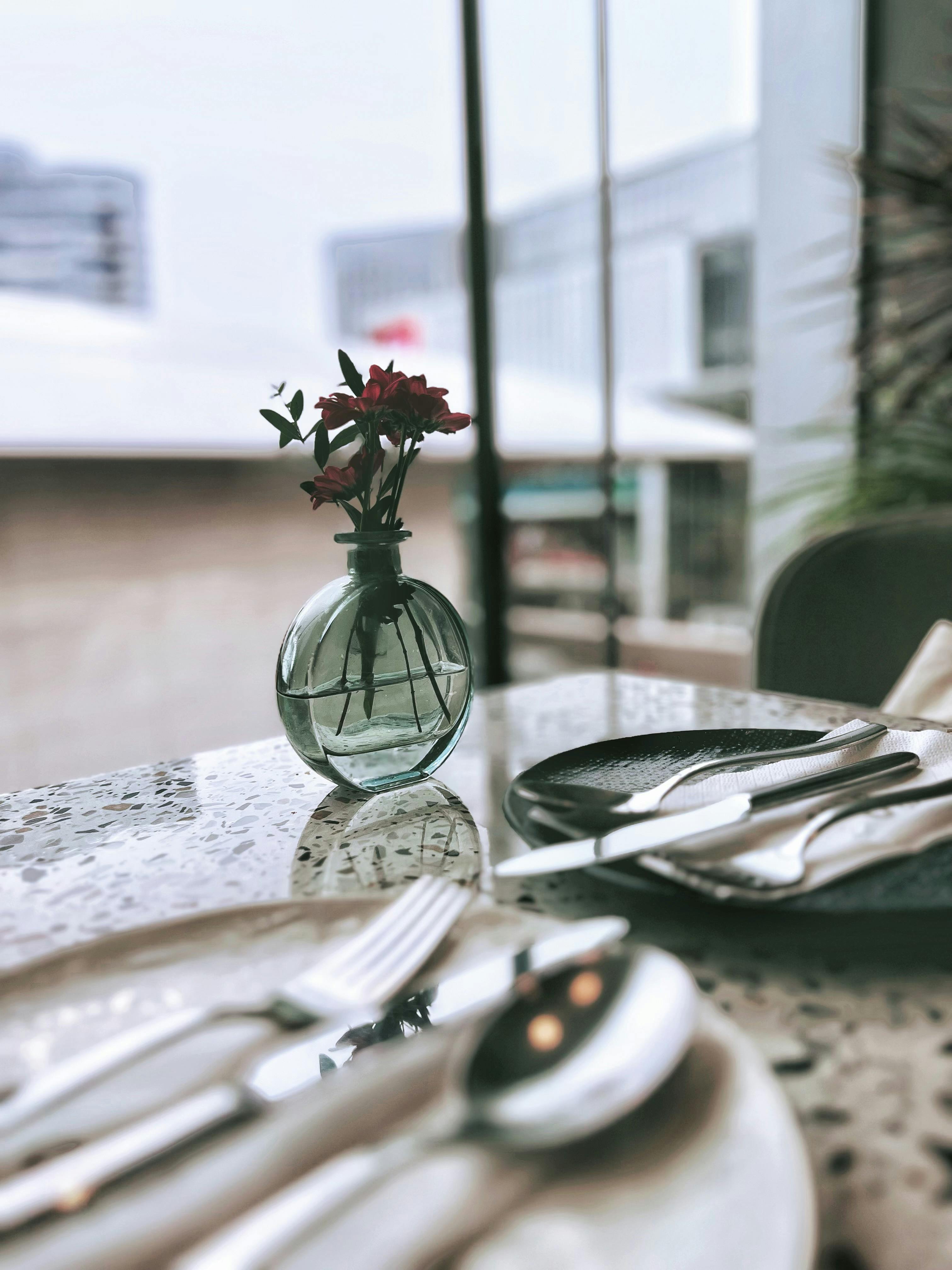 elegant dining setting with vase in beijing