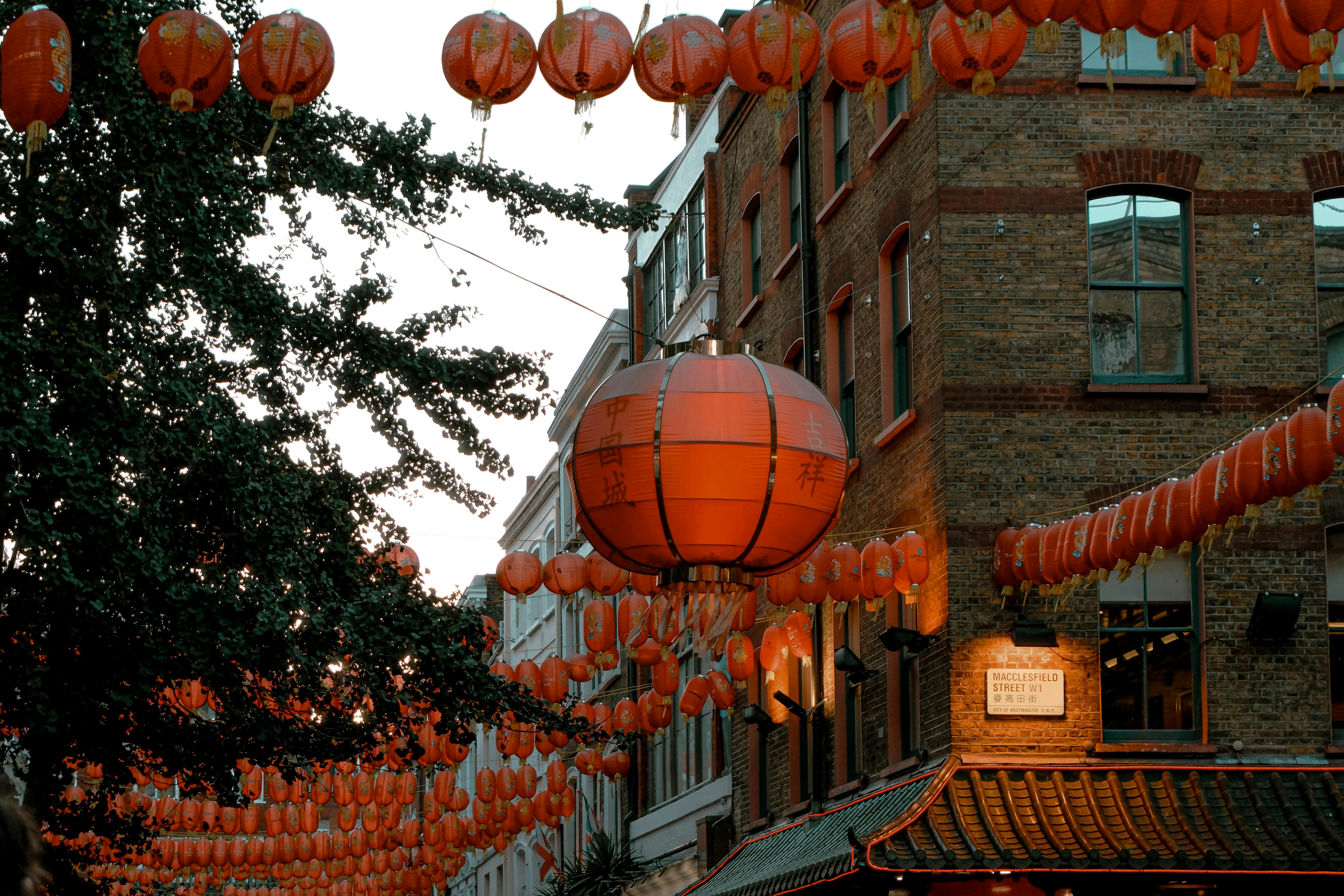 vibrant chinese lanterns in london s chinatown