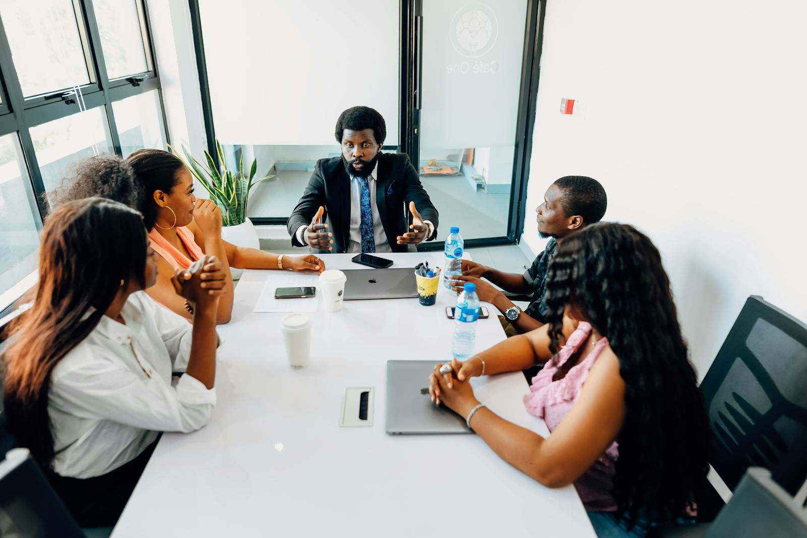 African business team meeting in an office