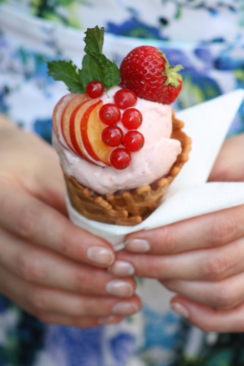 아이스크림, 아이스크림 콘, 여름의 무료 스톡 사진