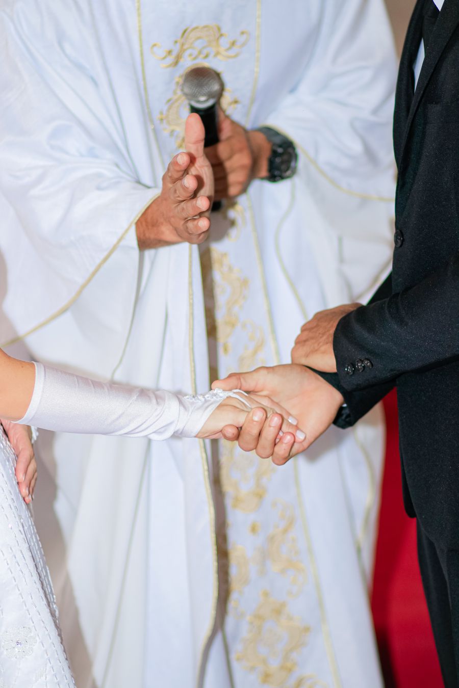 Bride and groom exchanging vows