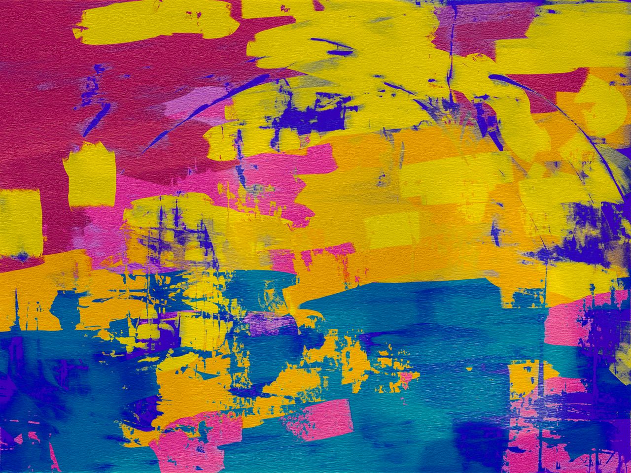 colorful abstract expressionism artwork with vivid brushstrokes on can