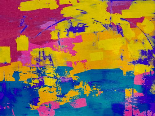 Free Colorful abstract expressionism artwork with vivid brushstrokes on canvas. Stock Photo