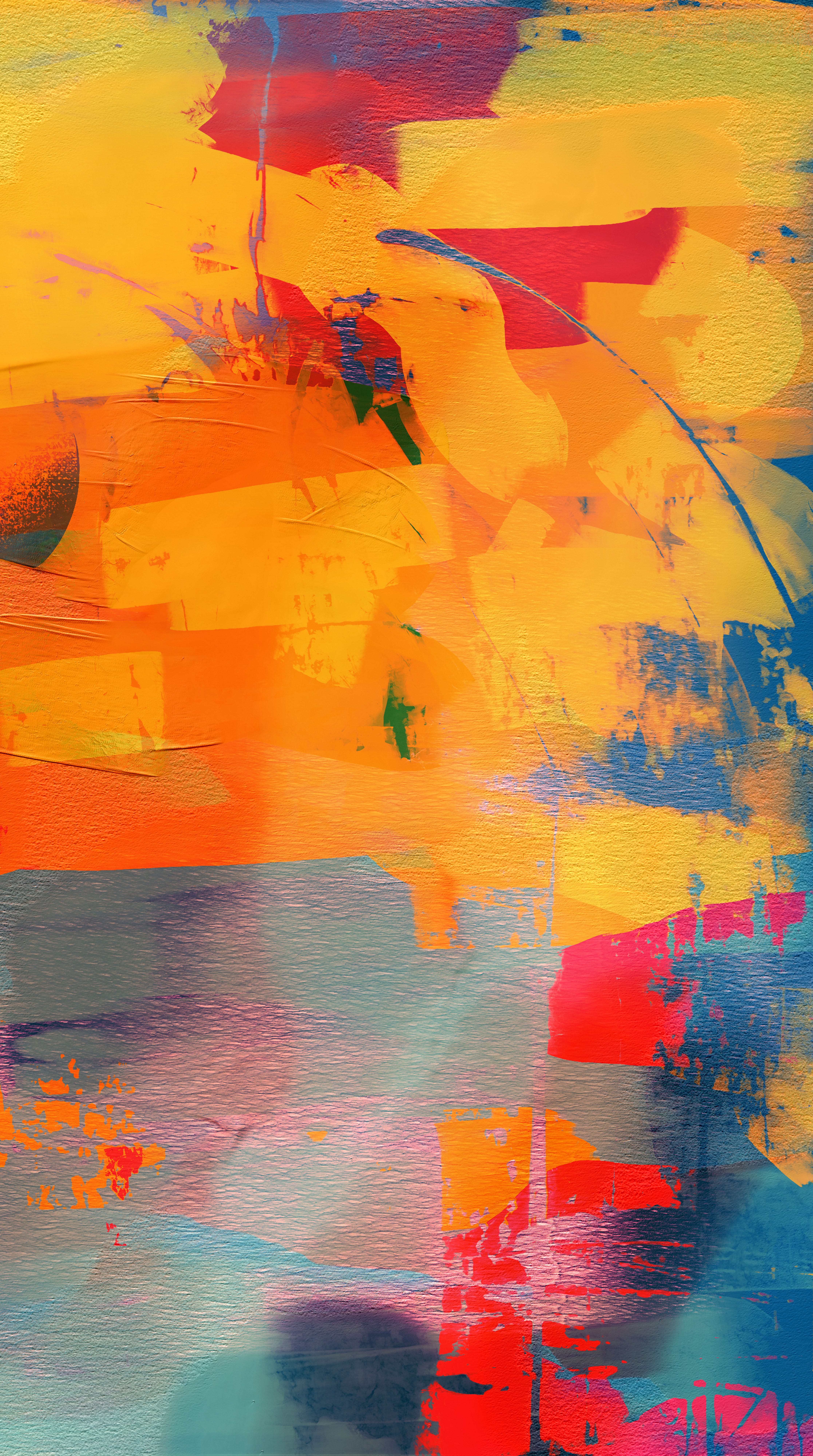 De franc Obra d'art expressionista abstracta acolorida amb matisos vibrants i pinzellades dinàmiques. Foto d'estoc