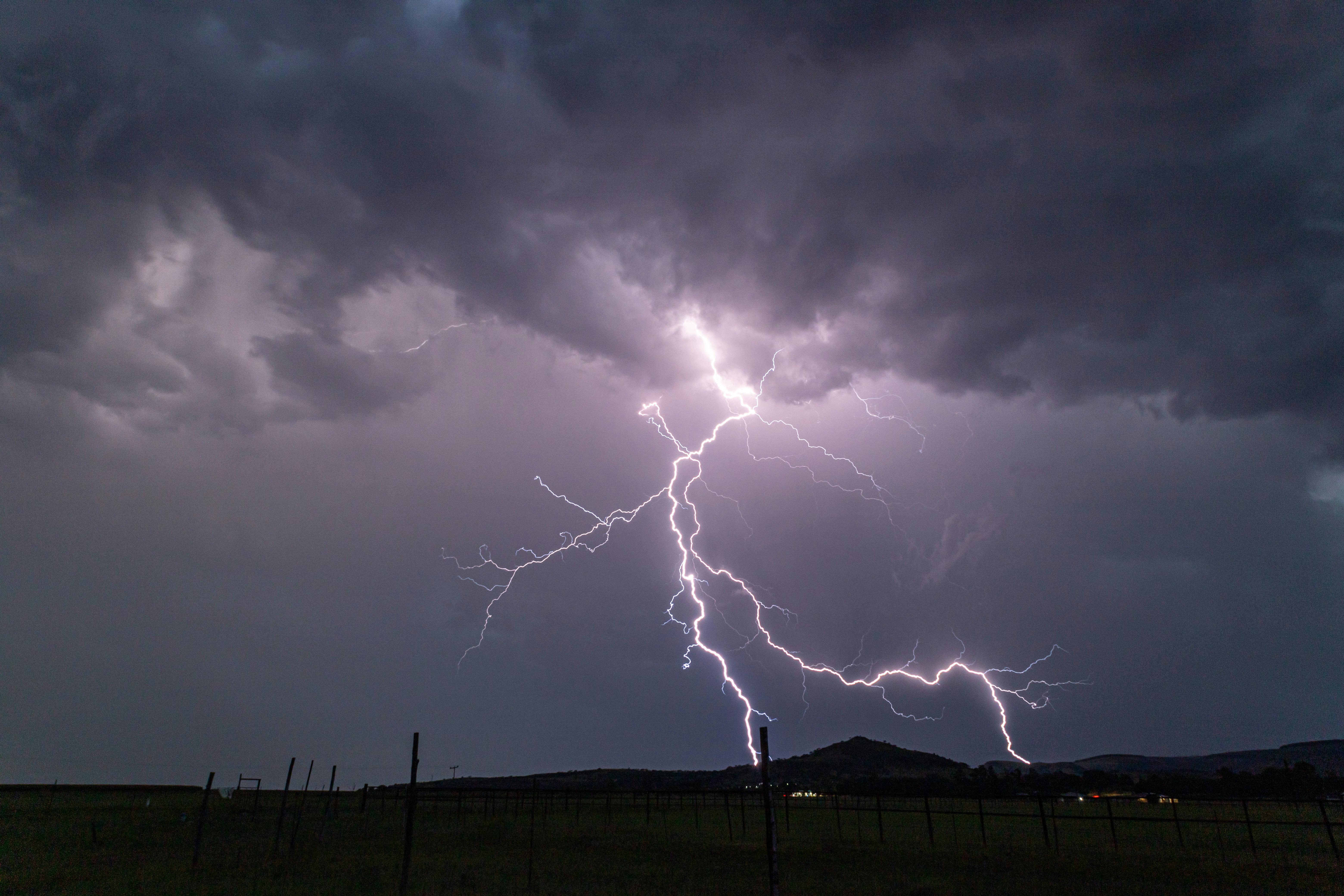 Stunning capture of a powerful lightning storm over Ephangweni, KwaZulu-Natal, South Africa.