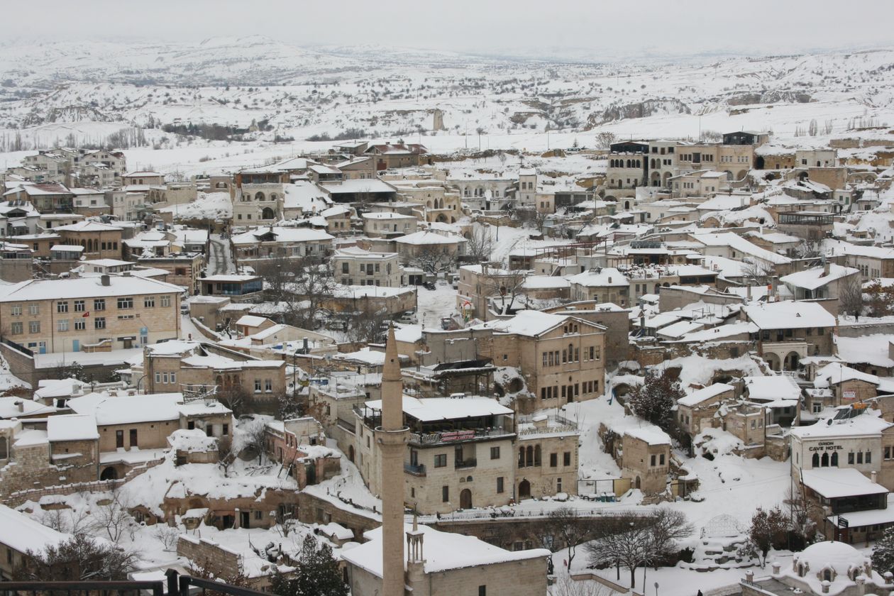 Cazare în Cappadocia: Ürgüp acoperit de zăpadă, iarna