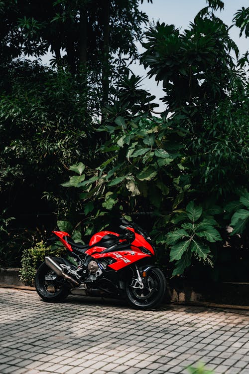 Free Red BMW Motorcycle Stock Photo