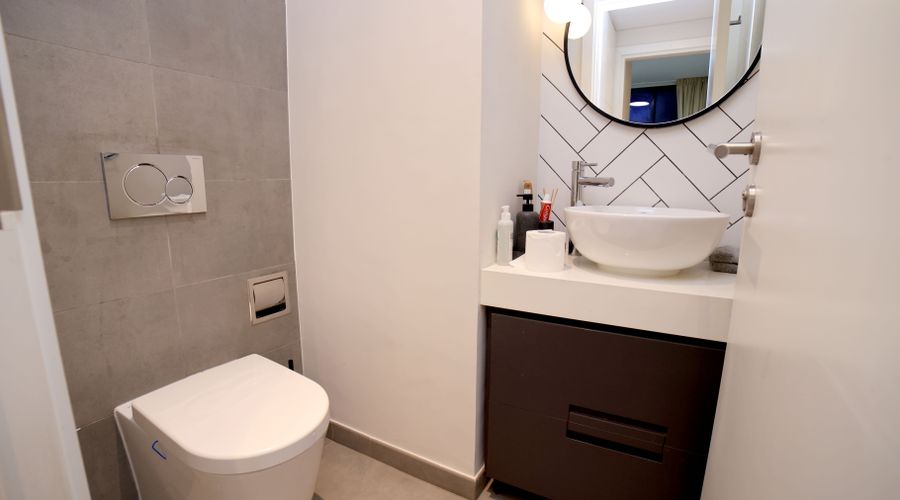 Large format porcelain tile bathroom flooring Laguna Hills