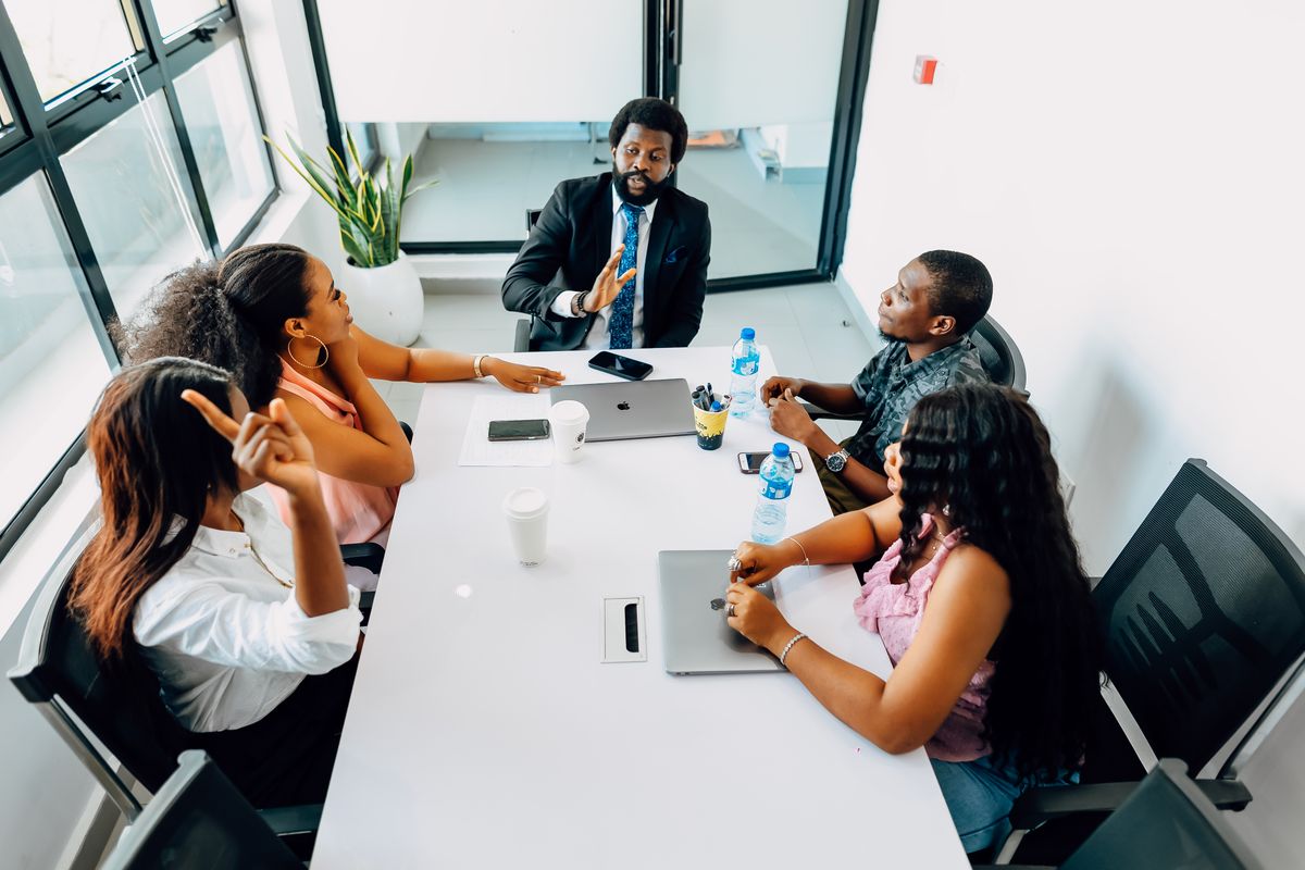 Business professionals in a high-level meeting in Lagos