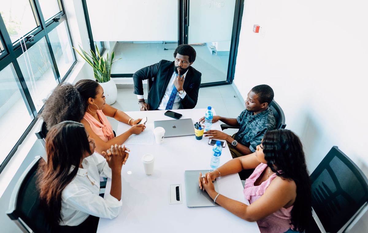 African business team working