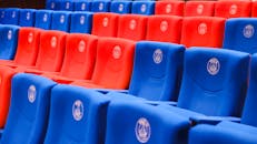 Red and Blue Stadium Seats with Paris Logos