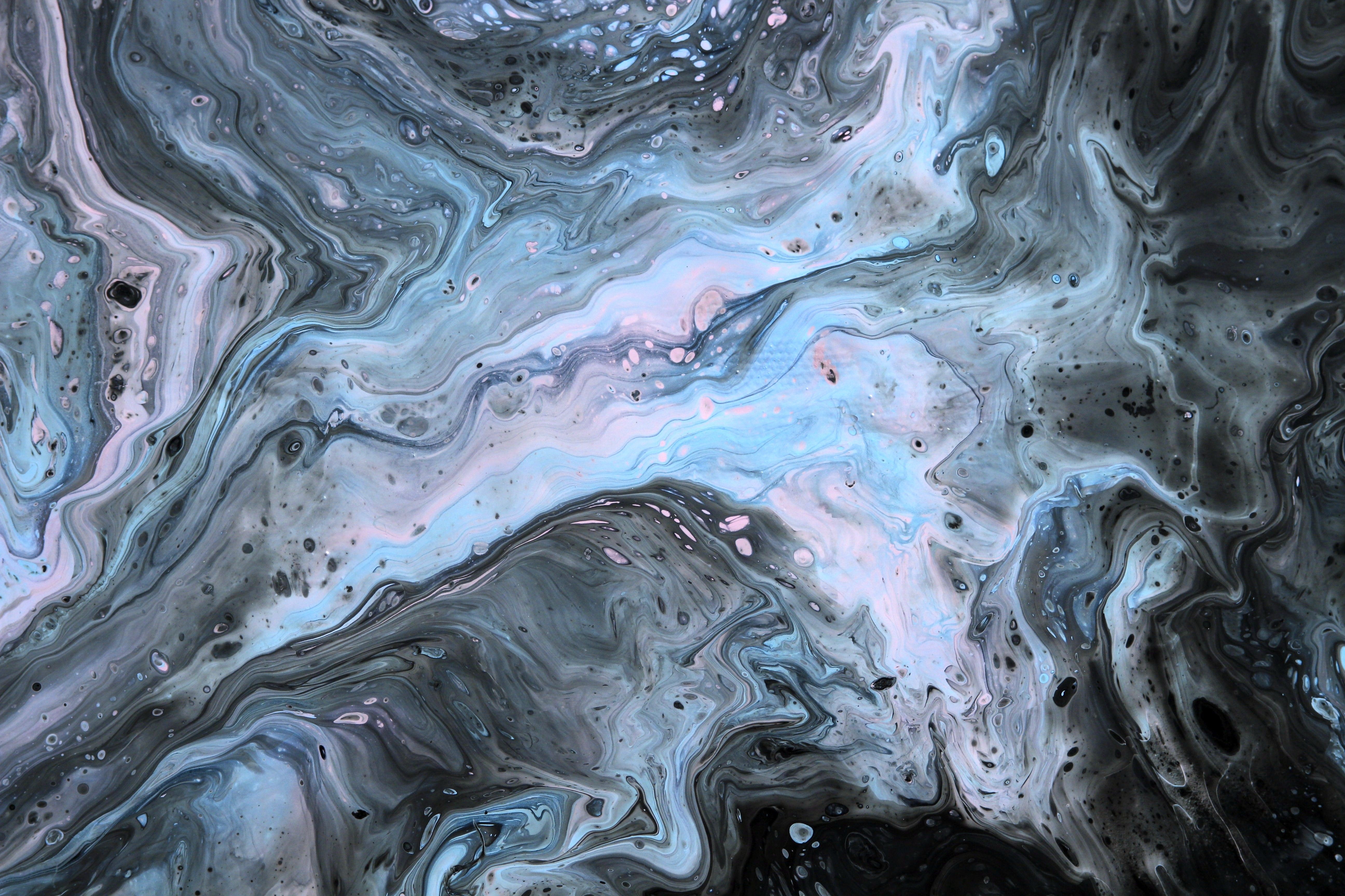 Abstract Fluid Art Painting with Marbled Patterns · Free Stock Photo